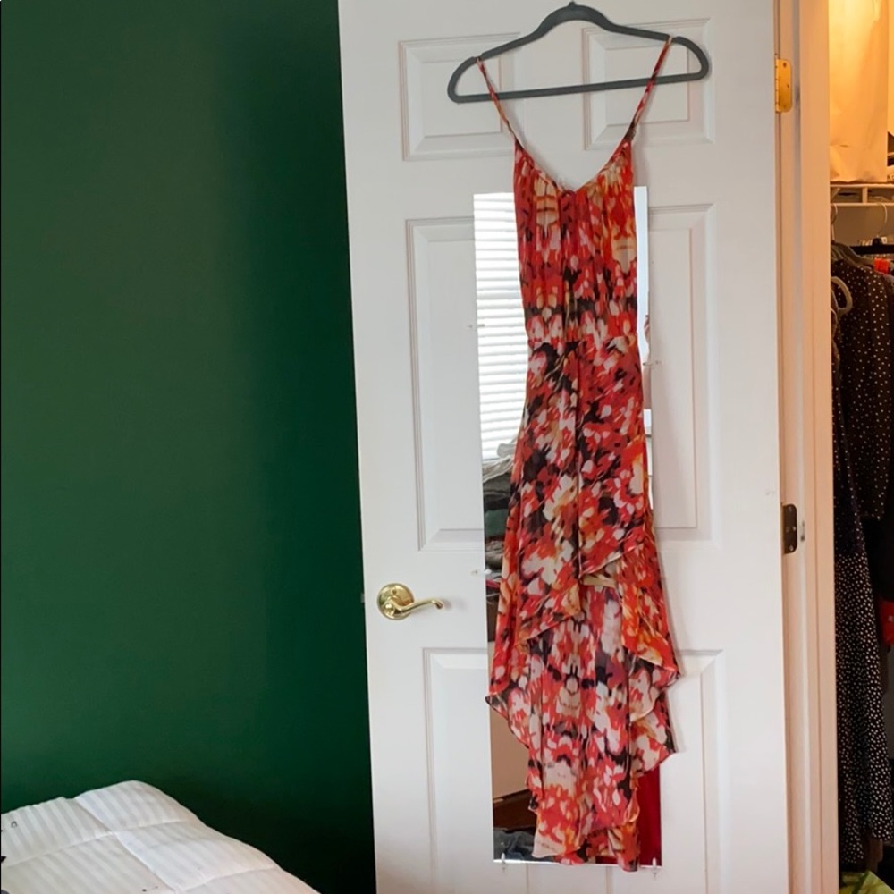 Very unique High-low fire orange/red dress